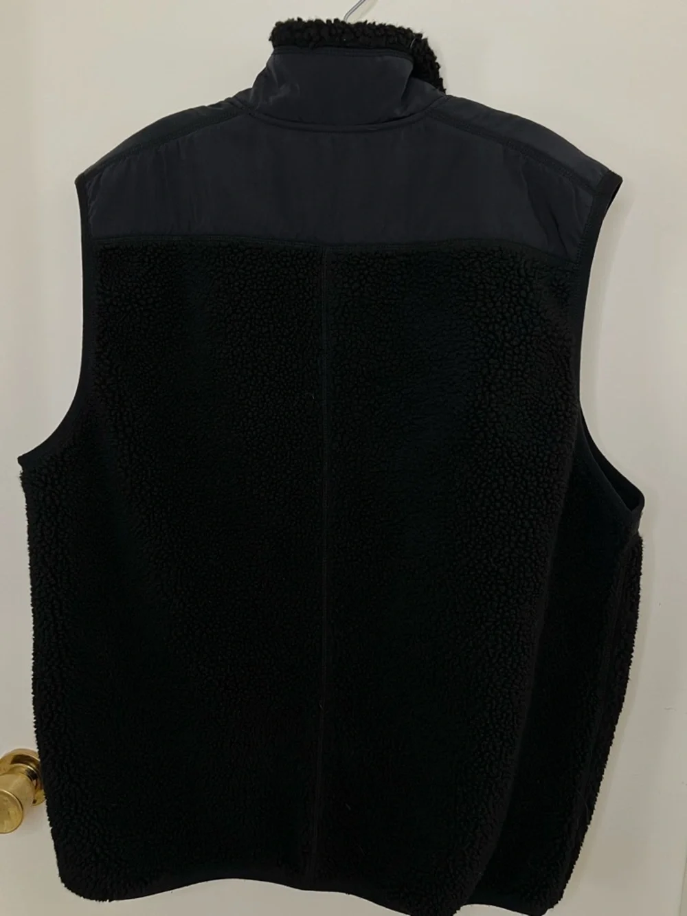 J. Crew Authentic Outerwear Sherpa Fleece Vest, Black, Men’s XL